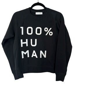 Everlane Women Black Long Sleeve Cotton Crewneck 100% Human Sweatshirt Sz S NWOT